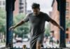 Why Balance Training Is the Key to Injury Prevention Man wobbling on subway slackline, coffee tipping.