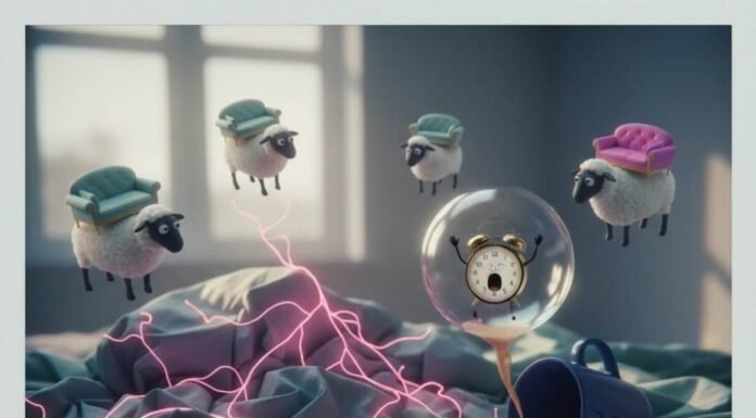 How Sleep Directly Impacts Your Mental Health Neural pathways, coffee, alarm, sheep, and bed.