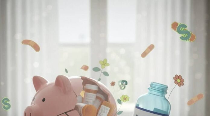 The Power of Preventive Care in Saving Healthcare Costs Cracked piggy bank spilling pills, stethoscope on calendar.